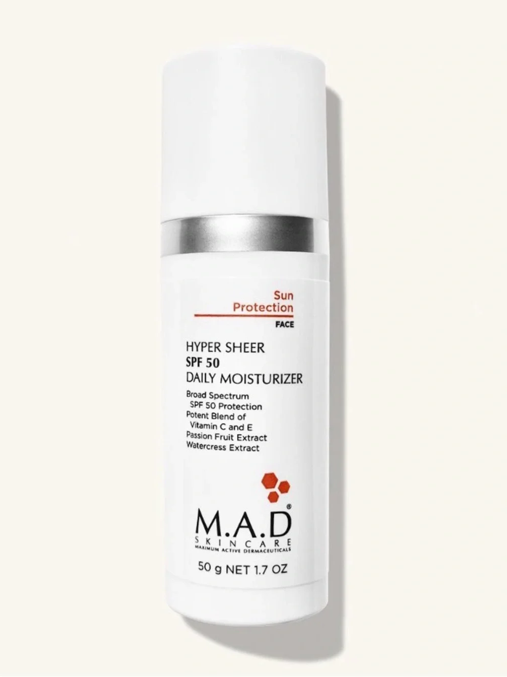 M.A.D. Skincare Hyper Sheer SPF 50 Daily Moisturizer | NEW & SEALED | Full Size